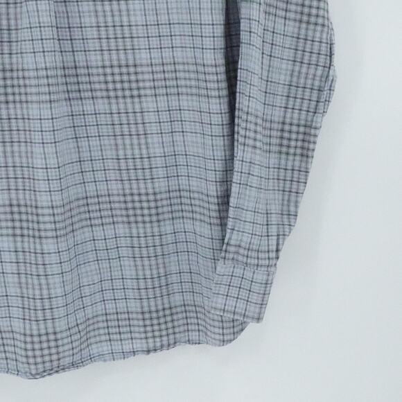 Billy Reid Shirt Mens Large‎ Plaid Gray Blue Standard Long Sleeve Casual Preppy - Picture 10 of 16
